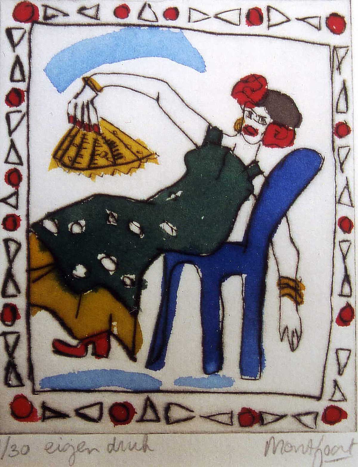 zittend danseres, droge naald