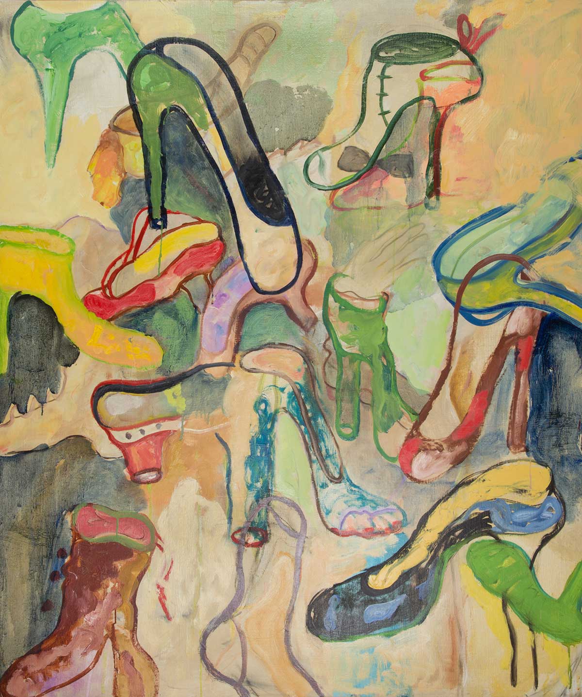 schoencompositie, olieverf